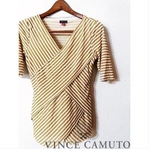 Vince Camuto embellished faux wrapped top